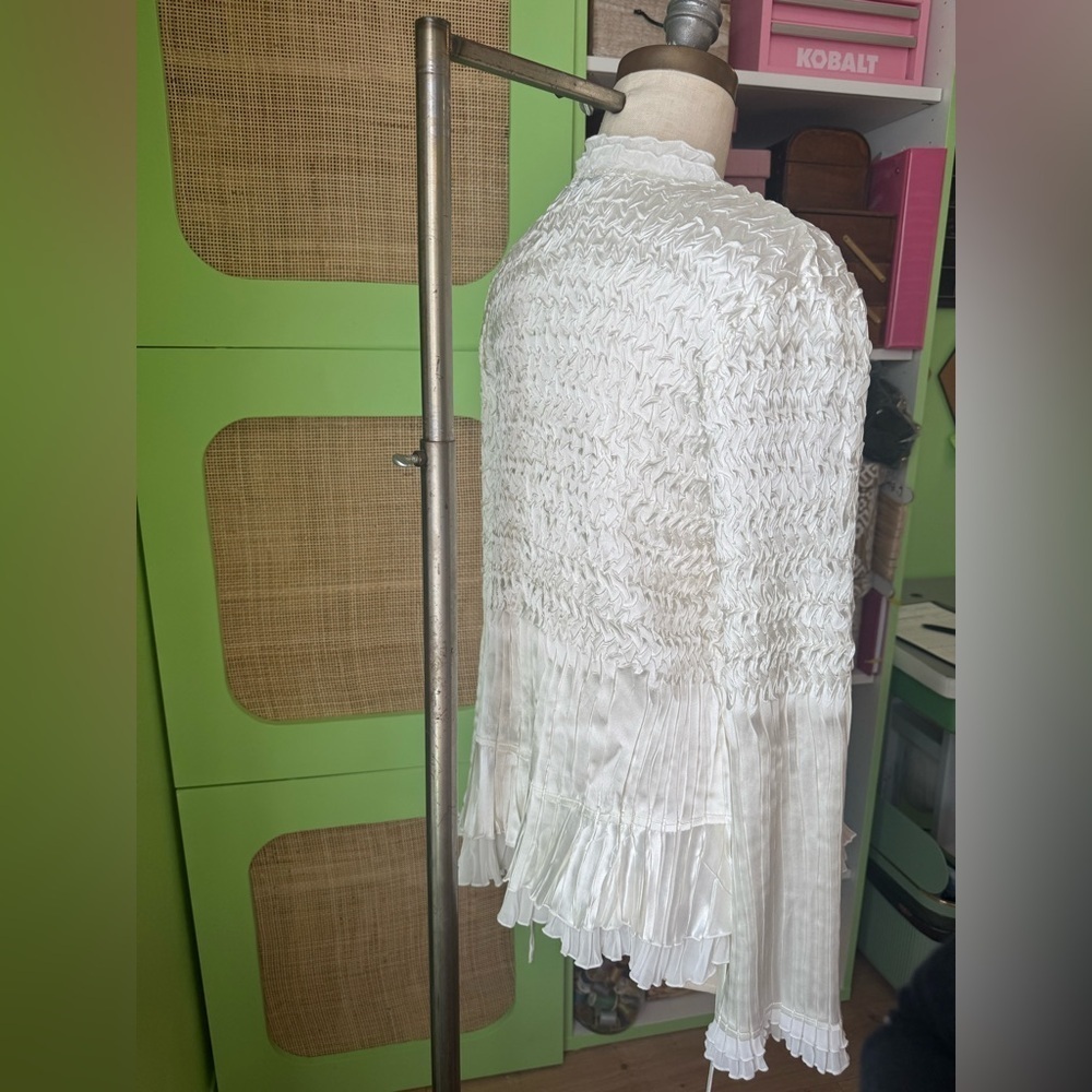 Vintage Crinkle Ruffle Shirred Jacket - Picture 3 of 4